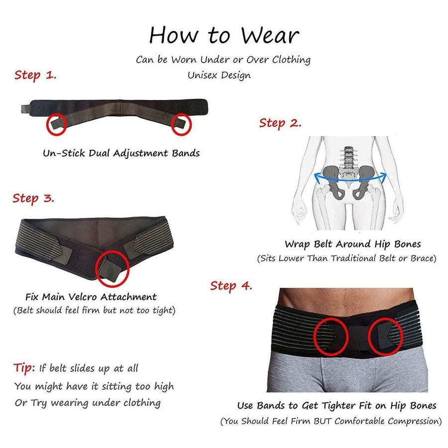 Sciatica Brace Sacroiliac Hip Belt - Alleviate Sciatic, Pelvic, Lower Back & Leg Pain