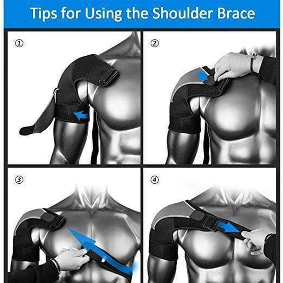 Shoulder Compression Brace Support Strap ~ With Ice/Hot Pack Holder