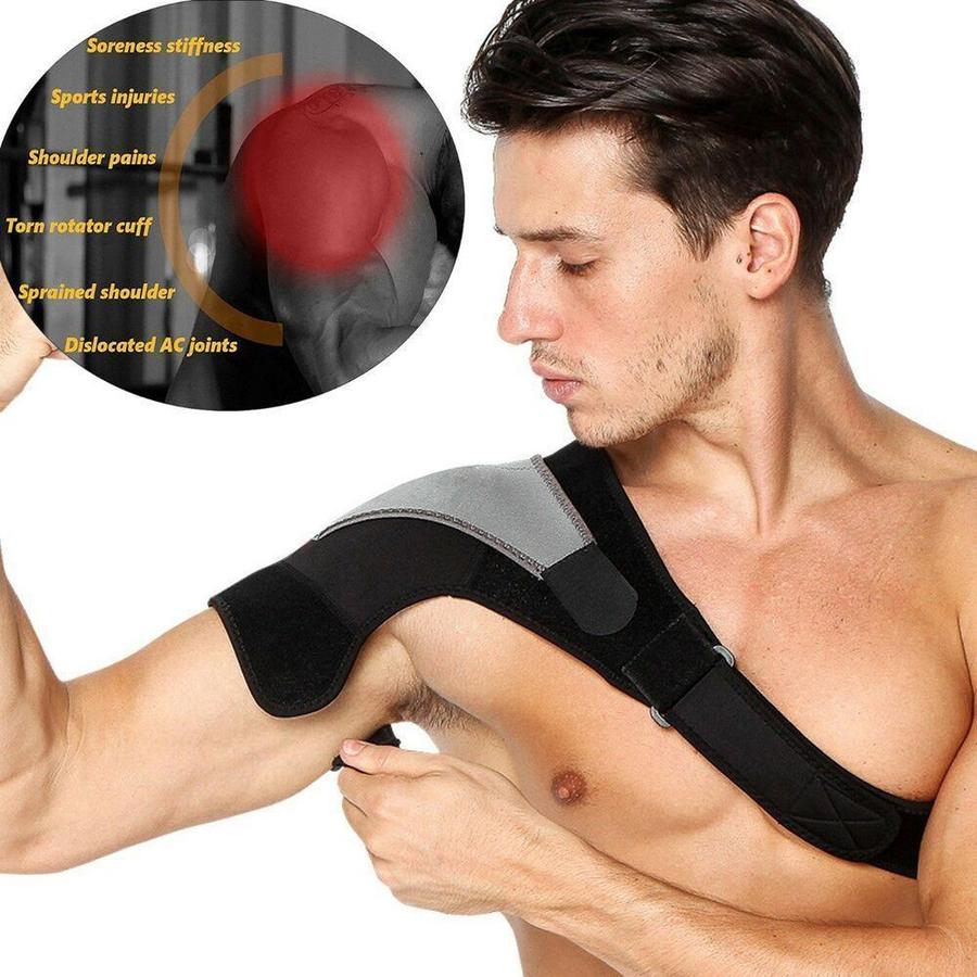 Shoulder Compression Brace Support Strap ~ With Ice/Hot Pack Holder